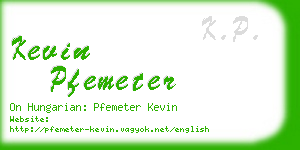 kevin pfemeter business card